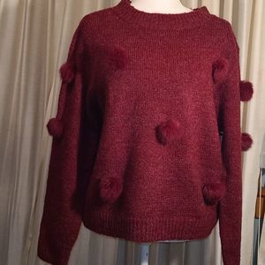 Michelle Nicole Pom sweater sz L